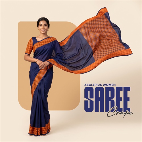 ASCLEPIUS WOMEN SAREE CRAPE